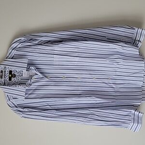 Egara Men's Slim Fit Striped Dress Shirt- Size XL- New!